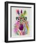 Zebra Rainbow Splash 1-Fab Funky-Framed Art Print