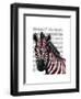 Zebra, Red Love Hearts-Fab Funky-Framed Art Print