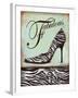 Zebra Shoe-Todd Williams-Framed Art Print