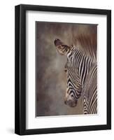 ZEBRA SIDE FINAL-David Stribbling-Framed Art Print