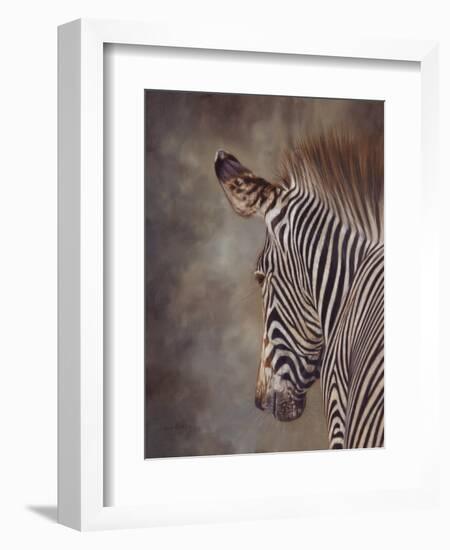 ZEBRA SIDE FINAL-David Stribbling-Framed Art Print