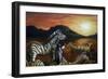 Zebra Sunset-Cherie Roe Dirksen-Framed Giclee Print