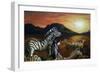 Zebra Sunset-Cherie Roe Dirksen-Framed Giclee Print