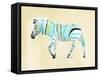 Zebra Teal Greens-OnRei-Framed Stretched Canvas