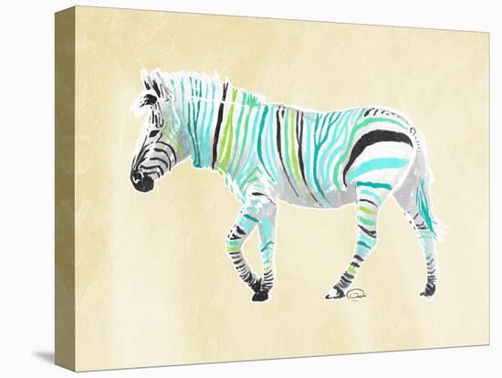 Zebra Teal Greens-OnRei-Stretched Canvas