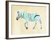 Zebra Teal Greens-OnRei-Framed Art Print