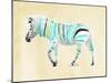 Zebra Teal Greens-OnRei-Mounted Art Print