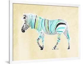 Zebra Teal Greens-OnRei-Framed Art Print