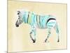 Zebra Teal Greens-OnRei-Mounted Art Print