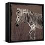 Zebra Walk Brown-OnRei-Framed Stretched Canvas