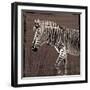 Zebra Walk Brown-OnRei-Framed Art Print