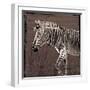 Zebra Walk Brown-OnRei-Framed Art Print