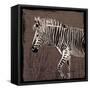 Zebra Walk Brown-OnRei-Framed Stretched Canvas
