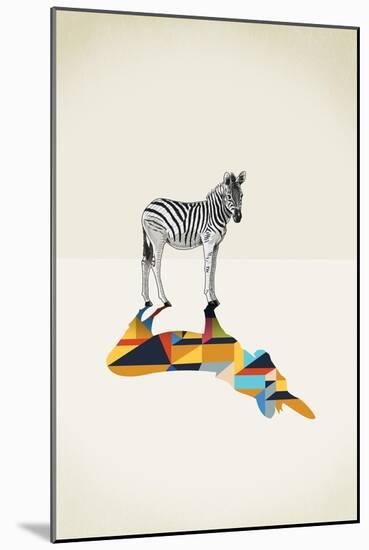 Zebra - Walking Shadows-Jason Ratliff-Mounted Giclee Print