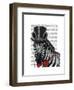 Zebra with Top Hat and Bow Tie 1, Sideways-Fab Funky-Framed Art Print