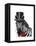 Zebra with Top Hat and Bow Tie 1, Sideways-Fab Funky-Framed Stretched Canvas