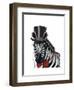 Zebra with Top Hat and Bow Tie 1, Sideways-Fab Funky-Framed Art Print