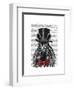 Zebra with Top Hat and Bow Tie 2, Forwards-Fab Funky-Framed Art Print