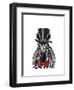 Zebra with Top Hat and Bow Tie 2, Forwards-Fab Funky-Framed Art Print