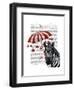 Zebra with Umbrella 1, Sideways-Fab Funky-Framed Art Print