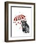 Zebra with Umbrella 1, Sideways-Fab Funky-Framed Art Print