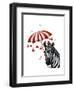 Zebra with Umbrella 1, Sideways-Fab Funky-Framed Art Print