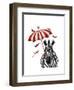 Zebra with Umbrella 2, Forward-Fab Funky-Framed Art Print