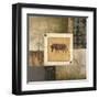 Zebra Woodcut-Michael Marcon-Framed Art Print