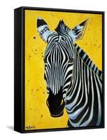 Zebra-Angela Bond-Framed Stretched Canvas