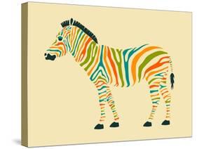 Zebra-Jazzberry Blue-Stretched Canvas