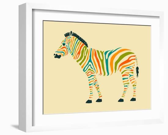 Zebra-Jazzberry Blue-Framed Art Print