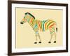 Zebra-Jazzberry Blue-Framed Art Print