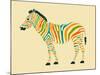 Zebra-Jazzberry Blue-Mounted Art Print