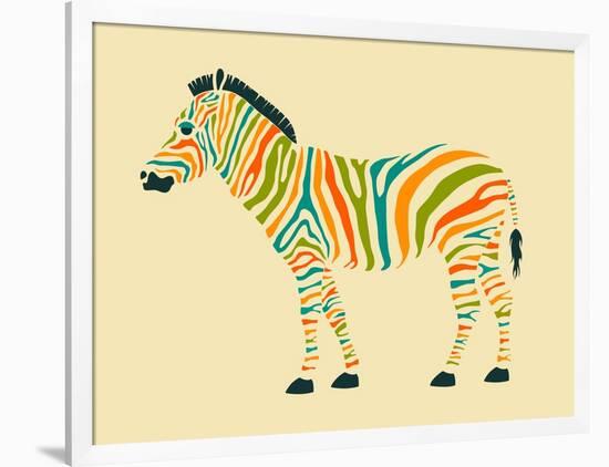 Zebra-Jazzberry Blue-Framed Art Print