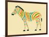 Zebra-Jazzberry Blue-Framed Art Print