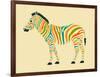 Zebra-Jazzberry Blue-Framed Art Print