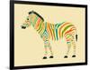 Zebra-Jazzberry Blue-Framed Art Print