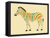 Zebra-Jazzberry Blue-Framed Stretched Canvas