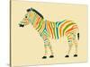 Zebra-Jazzberry Blue-Stretched Canvas