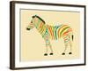 Zebra-Jazzberry Blue-Framed Art Print