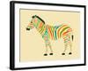 Zebra-Jazzberry Blue-Framed Art Print