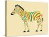 Zebra-Jazzberry Blue-Stretched Canvas