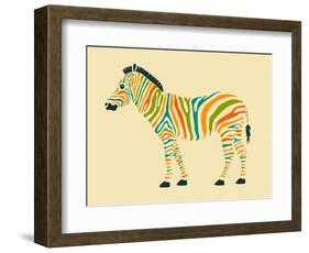 Zebra-Jazzberry Blue-Framed Art Print