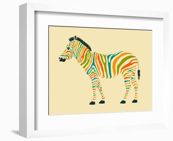 Zebra-Jazzberry Blue-Framed Art Print