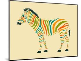 Zebra-Jazzberry Blue-Mounted Art Print