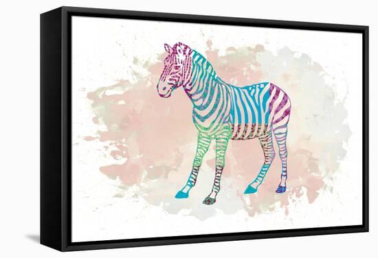 Zebra-Victoria Brown-Framed Stretched Canvas