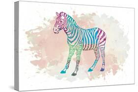 Zebra-Victoria Brown-Stretched Canvas