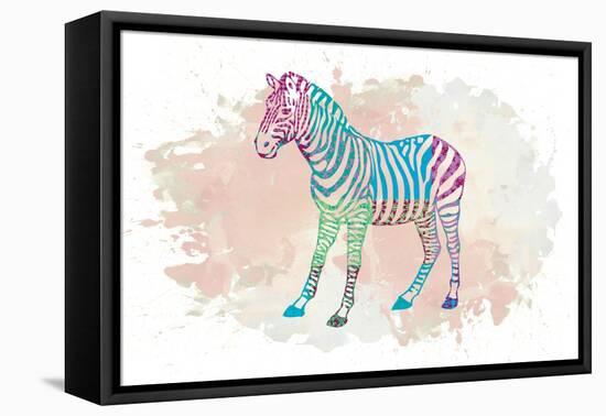Zebra-Victoria Brown-Framed Stretched Canvas