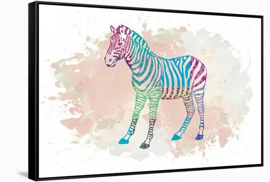 Zebra-Victoria Brown-Framed Stretched Canvas