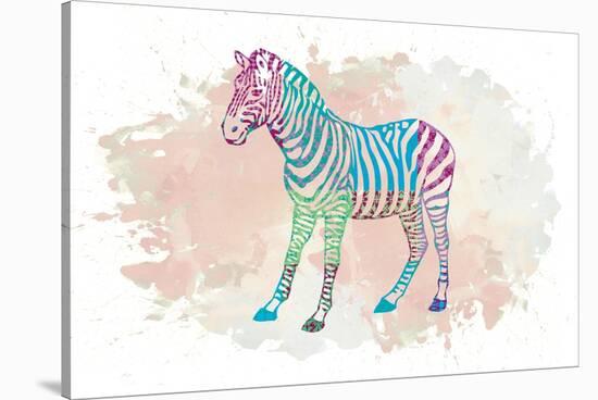 Zebra-Victoria Brown-Stretched Canvas